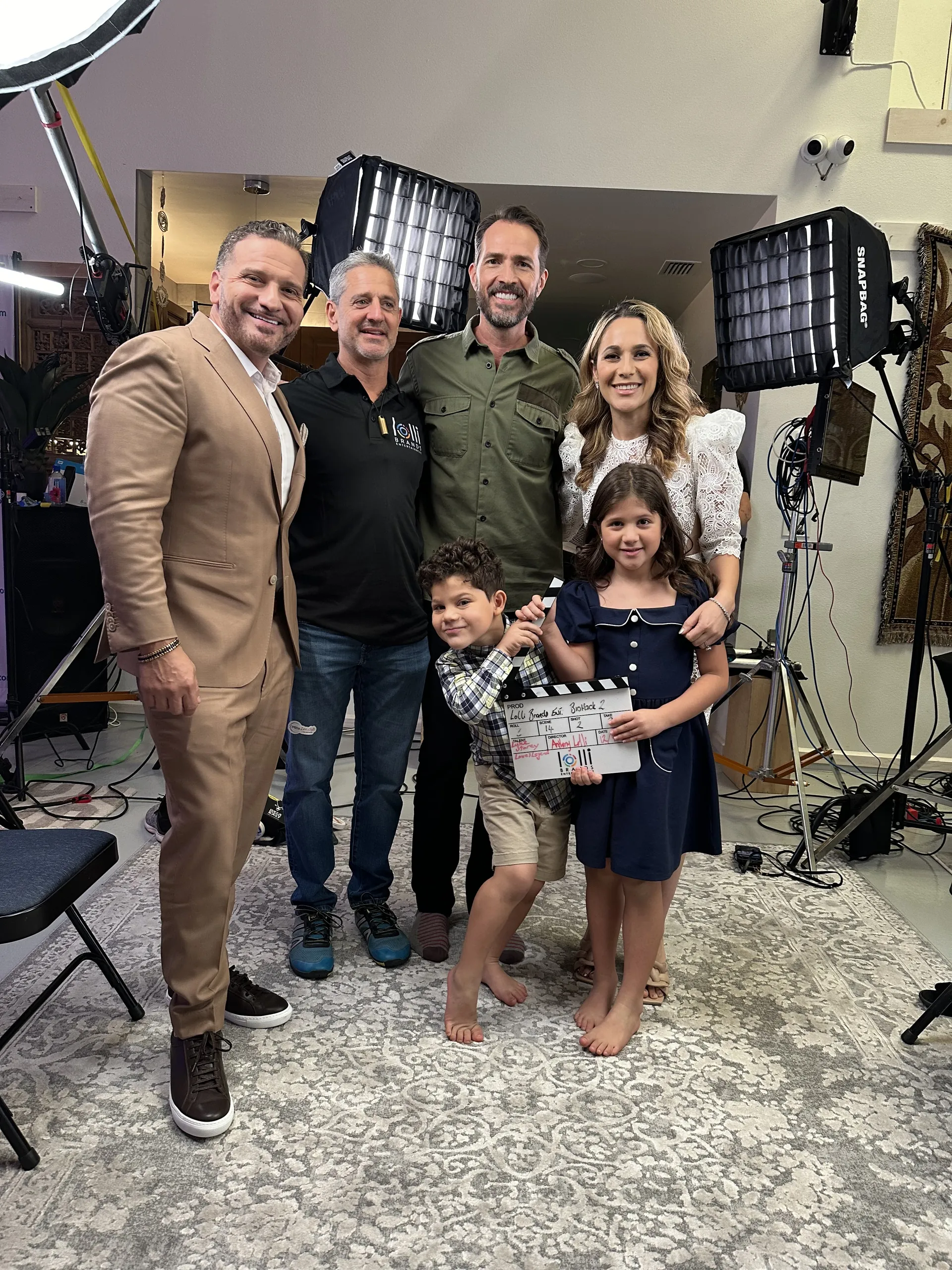 Luke Storey on set with Anthony Lolli and TereZa Hakobyan-Lolli