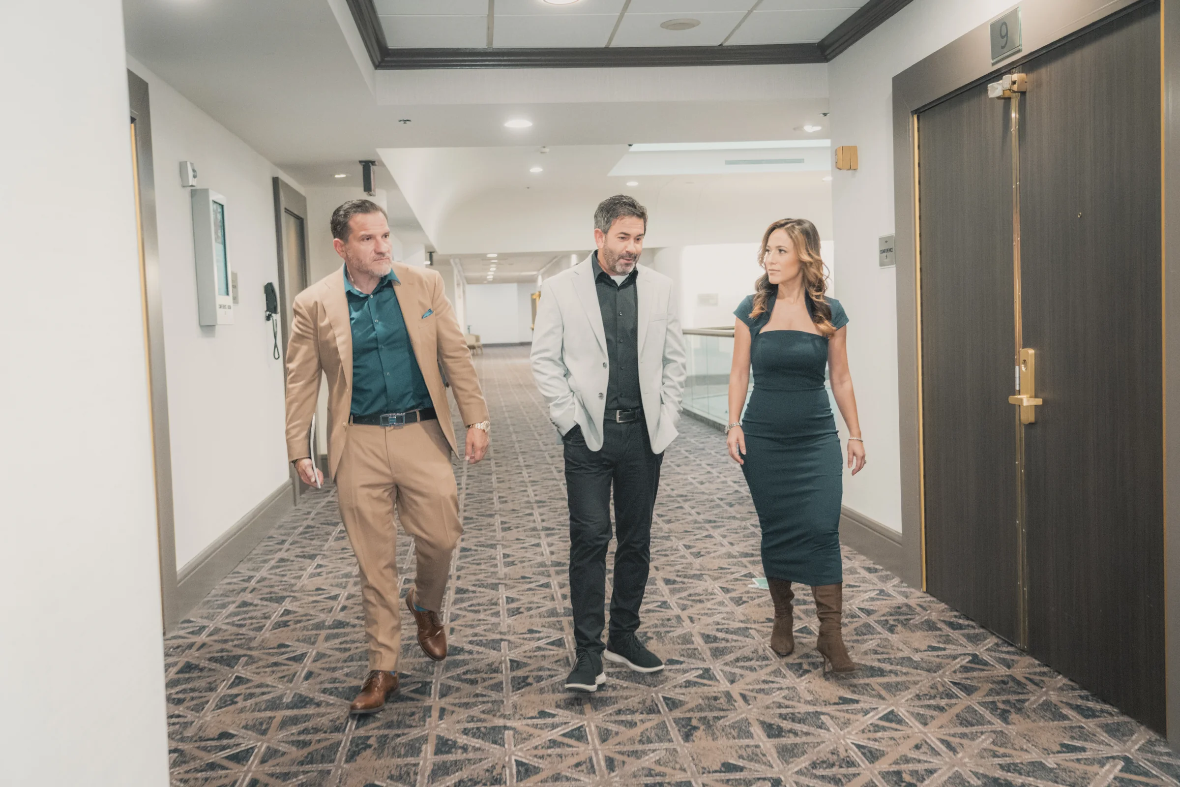 Dr. Griffin Cole walking in with Anthony Lolli and TereZa Hakobyan-Lolli