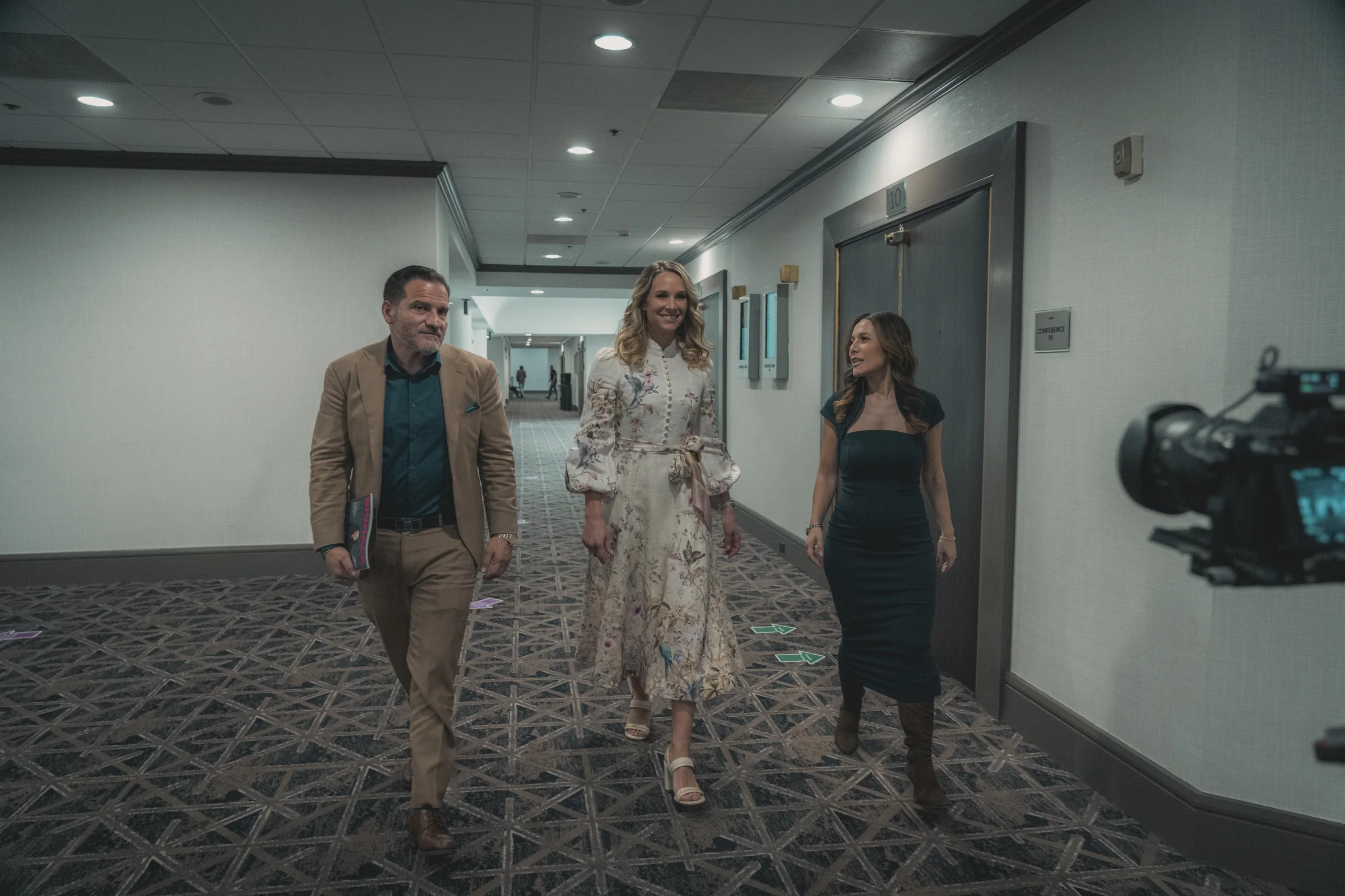 Walking a guest to camera on a Bye Ol’ Dentistry shoot day