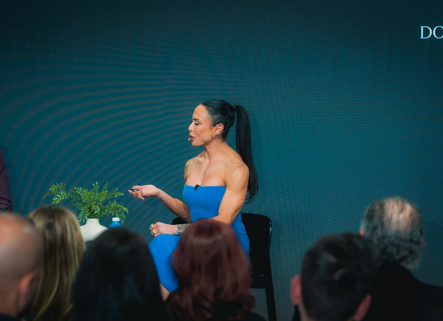 Dr. Gabrielle Lyon on stage at the launch