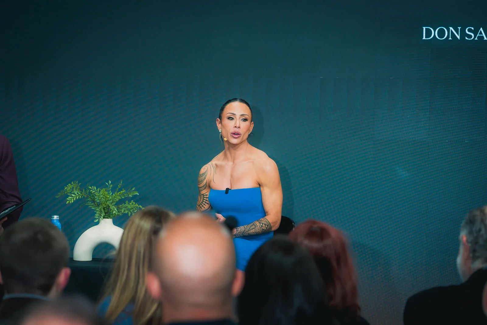 Dr. Gabrielle Lyon speaking at the fireside chat