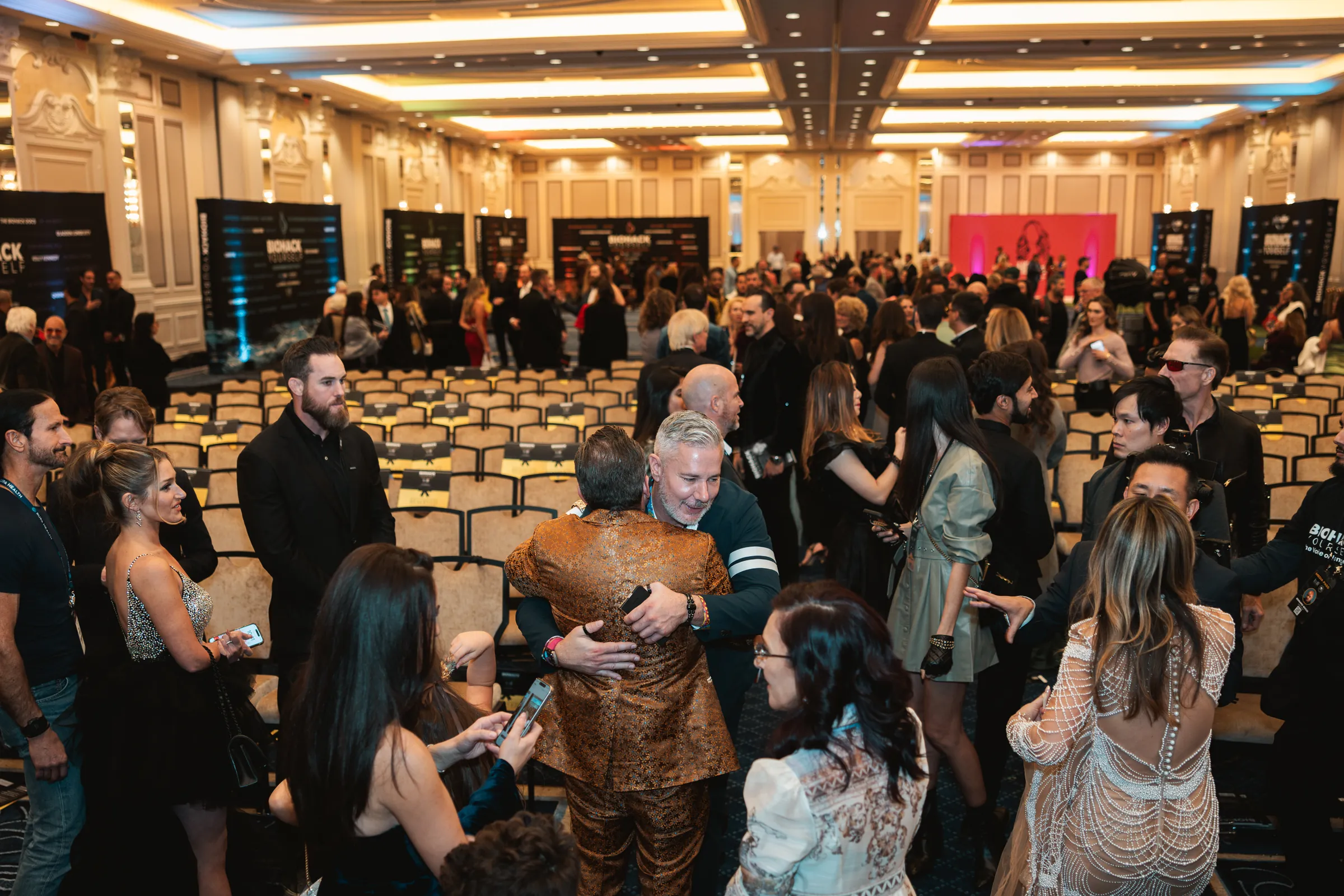 A packed premiere ballroom