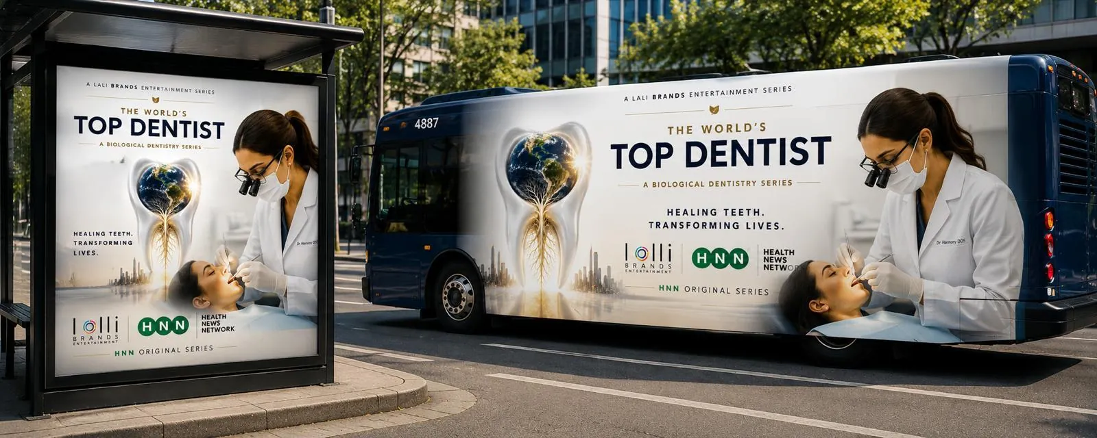 Bus shelter concept for The World’s Top Dentist